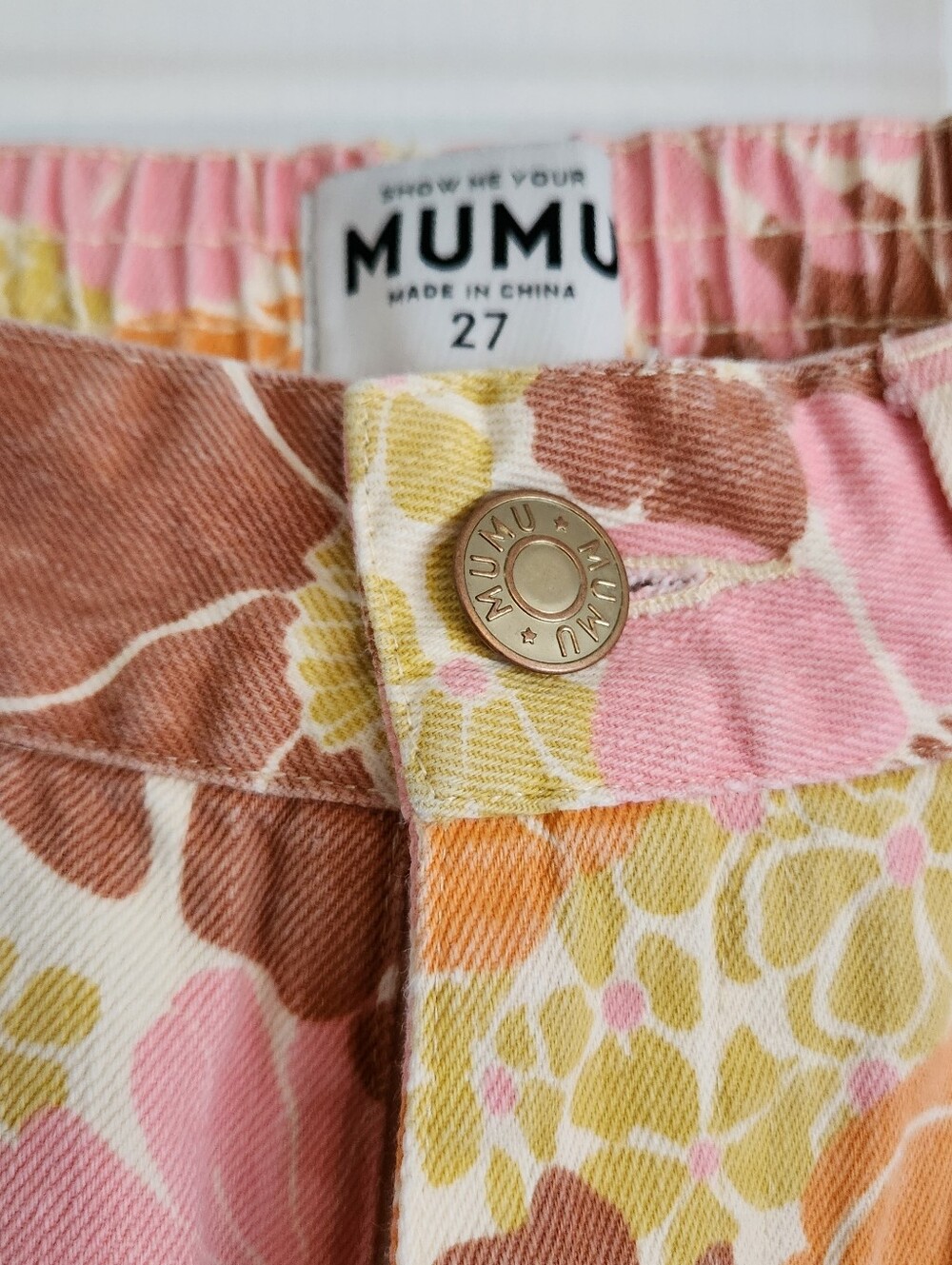 Womens Show Me Your Mumu Floral Wide-Leg Pants in Pink & Brown - Picture 4 of 7